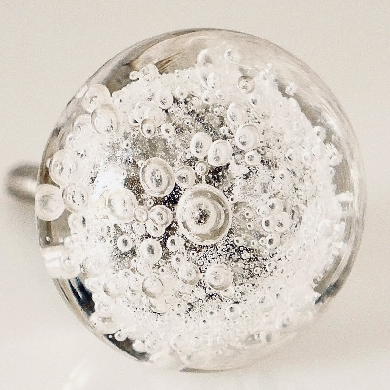 Bouton de verre à bulles (ensemble de 4) , Clair