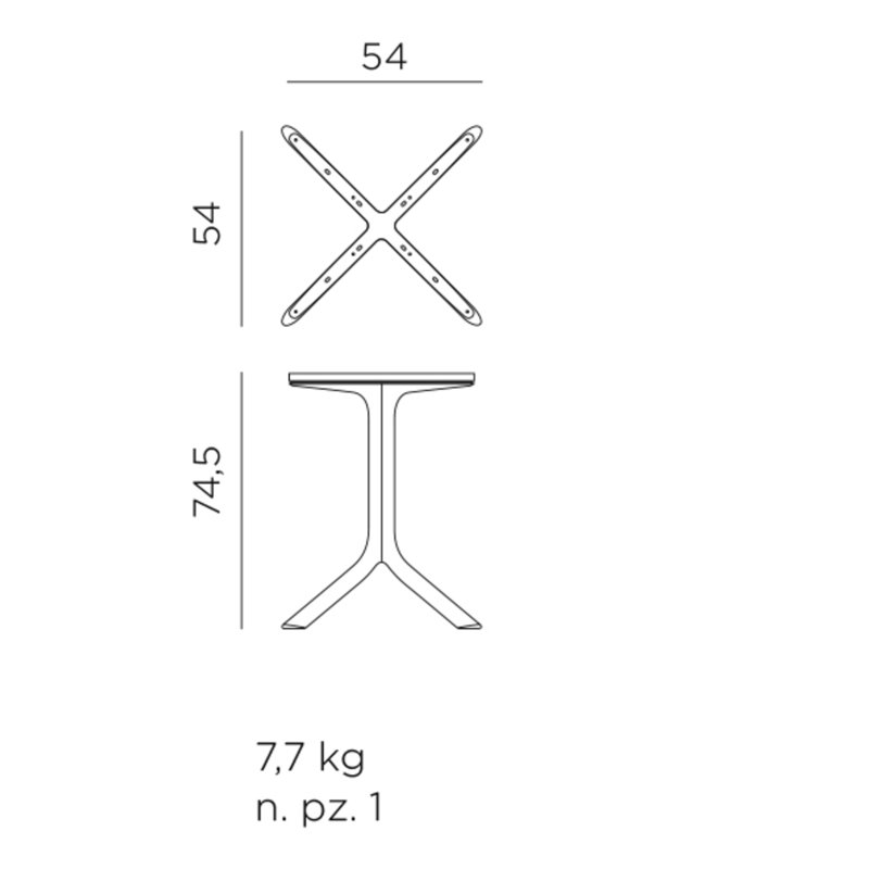 Clip Outdoor Square Dining Table, White
