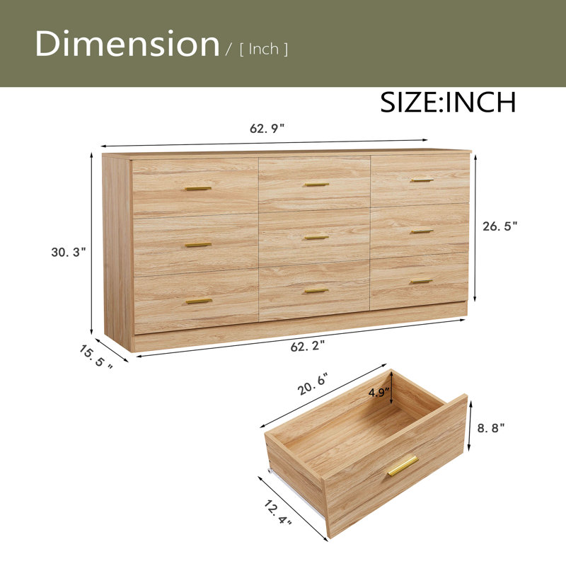 Commode 9 tiroirs Modern Modern