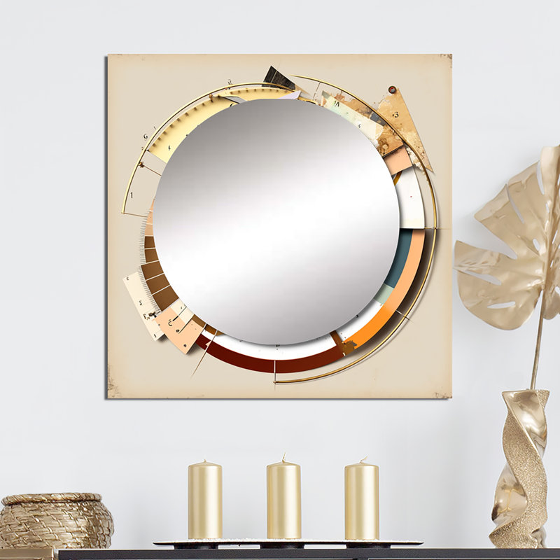 Marlyne - Miroir abstrait à spirales carrées pour décoration murale, 36 po x 36 po