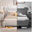 Cadre de lit, cadre de lit Boucle avec tête de lit réglable, lit plateforme tapissier moderne avec lattes de bois, coins arrondis doux, aucun sommier requis, silencieux, assemblage facile-129768436-129768438