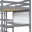 Lit mezzanine en bois avec tablettes, bureau et tableau d'écriture-1285672873