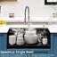 Black Undermount Sink 30"x19", Stainless Steel With Build & Cutting Board 30"x19" Sink, Functional Design Sound Absorbing