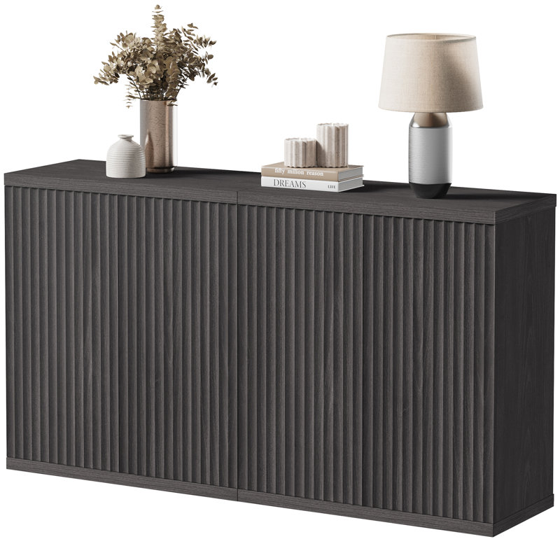 Armoire d'appoint avec tablettes réglables Cesiro, Aulne gris foncé, 2