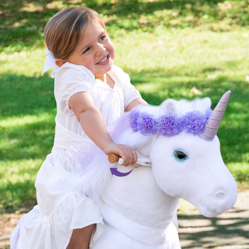 Ride On Unicorn - modèle mauve X, H 35 po x l 15,4 po x P 34,6 po