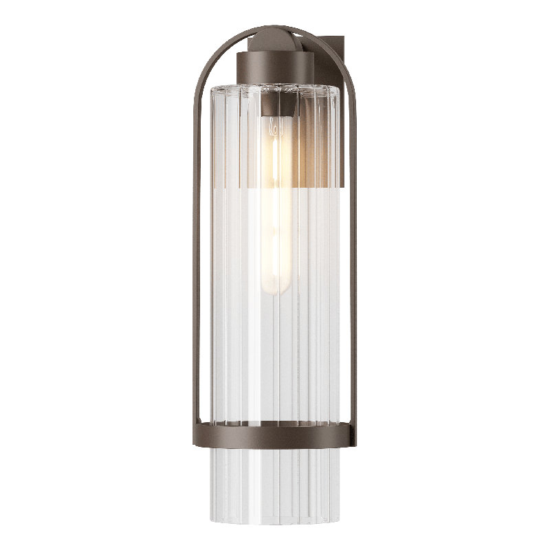Applique murale en aluminium Alcove, Verre transparent, Bronze côtier, H 23,2 po x l 7,8 po x P 8,3 po