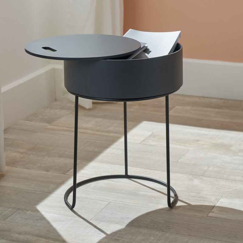Hugo Frame End Table, Dark Grey