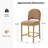 Paterson Curved-Back Armless Fabric & Counter Stool with Solid Wood Frame-1159400169