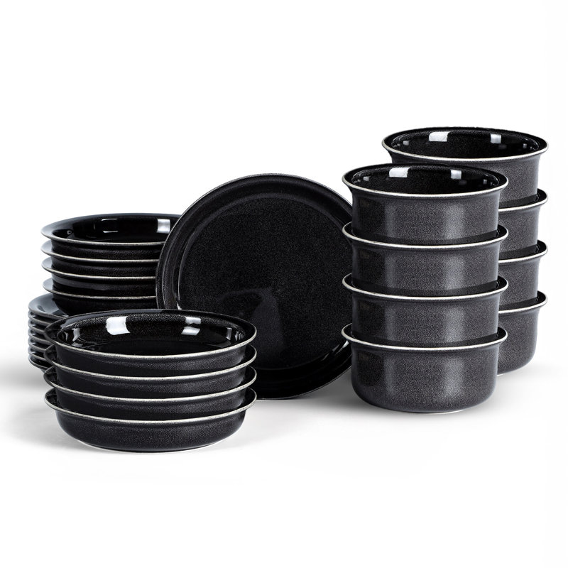 Service de table 24 pièces Stone Lain, Noir