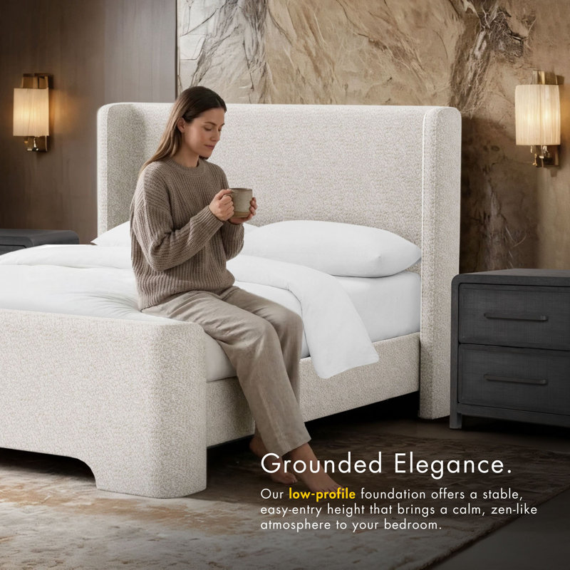 Suzy Chenille Upholstered Platform Bed, King