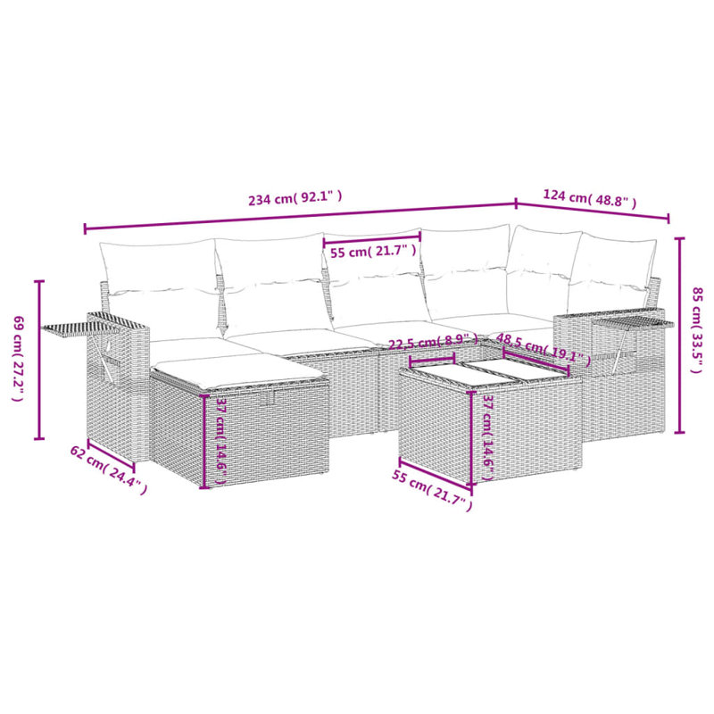 Ensemble de canapé de jardin Vidaxl