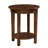 Inola Wide Rustic Industrial Antique Wooden Round End Table With 1 Open Shelf
