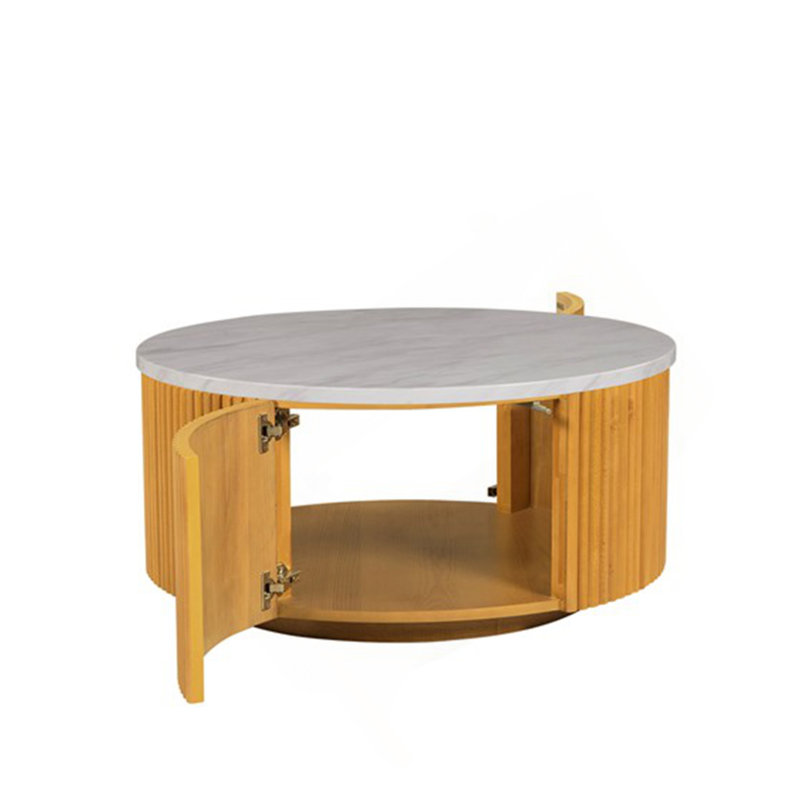 Table basse ronde avec rangement /