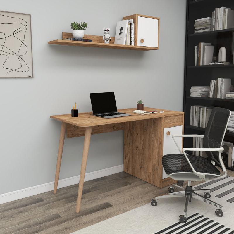 Ziva Computer Desk,  Atlantic Pine/White