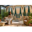 Panneau mural méditerranéen avec terrasse arquée-706991291-706991292