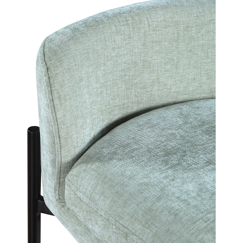 Bourton Upholstered Counter Stool with Metal Frame, Mint Chenille Fabric