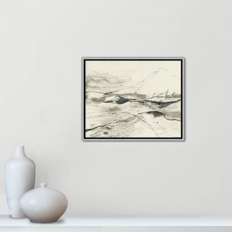 " Green Sketches " by PI Studio, Pas de tapis, Encadrement argenté, H 17,5 po x l 21,5 po x P 2 po