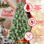 Arbre de Noël 8 pi avec 102 pommes de pin - 1858 pointes, branches mixtes en PVC et à aiguilles dures, structure à charnières pour une installation facile, support en métal robuste - arbre de Noël réaliste-1179104612