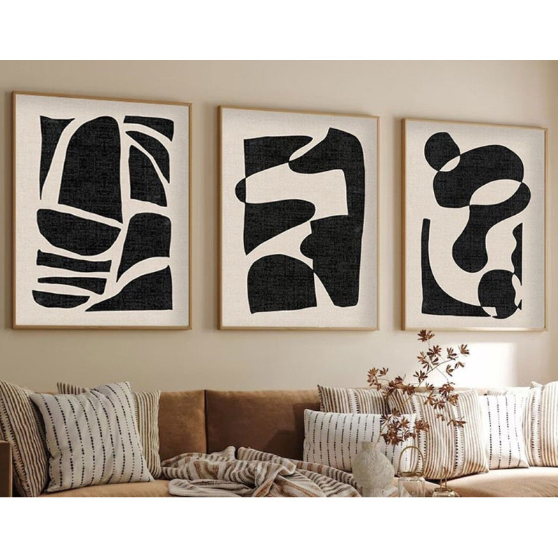 Peinture décorative en panneau de fibres à densité moyenne (3 pièces), H 19,7 po x l 27,6 po