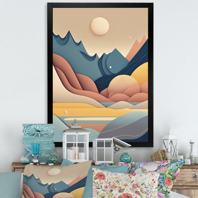 Pleine lune montagne Serenity V - paysage de montagnes, art mural sur toile