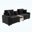 Canapé modulaire rembourré 95,7 po avec accoudoirs de rangement et console centrale pour salon Modern-1378931836-1378931833