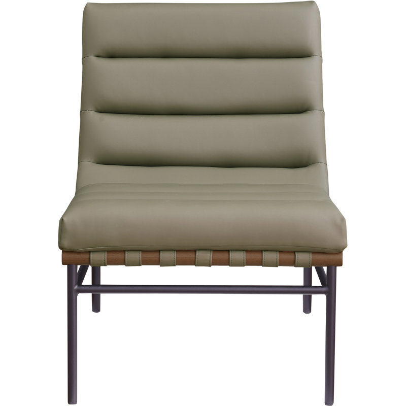 Fauteuil sans accoudoirs 24,5 Evgheni, Cuir olive végétalien