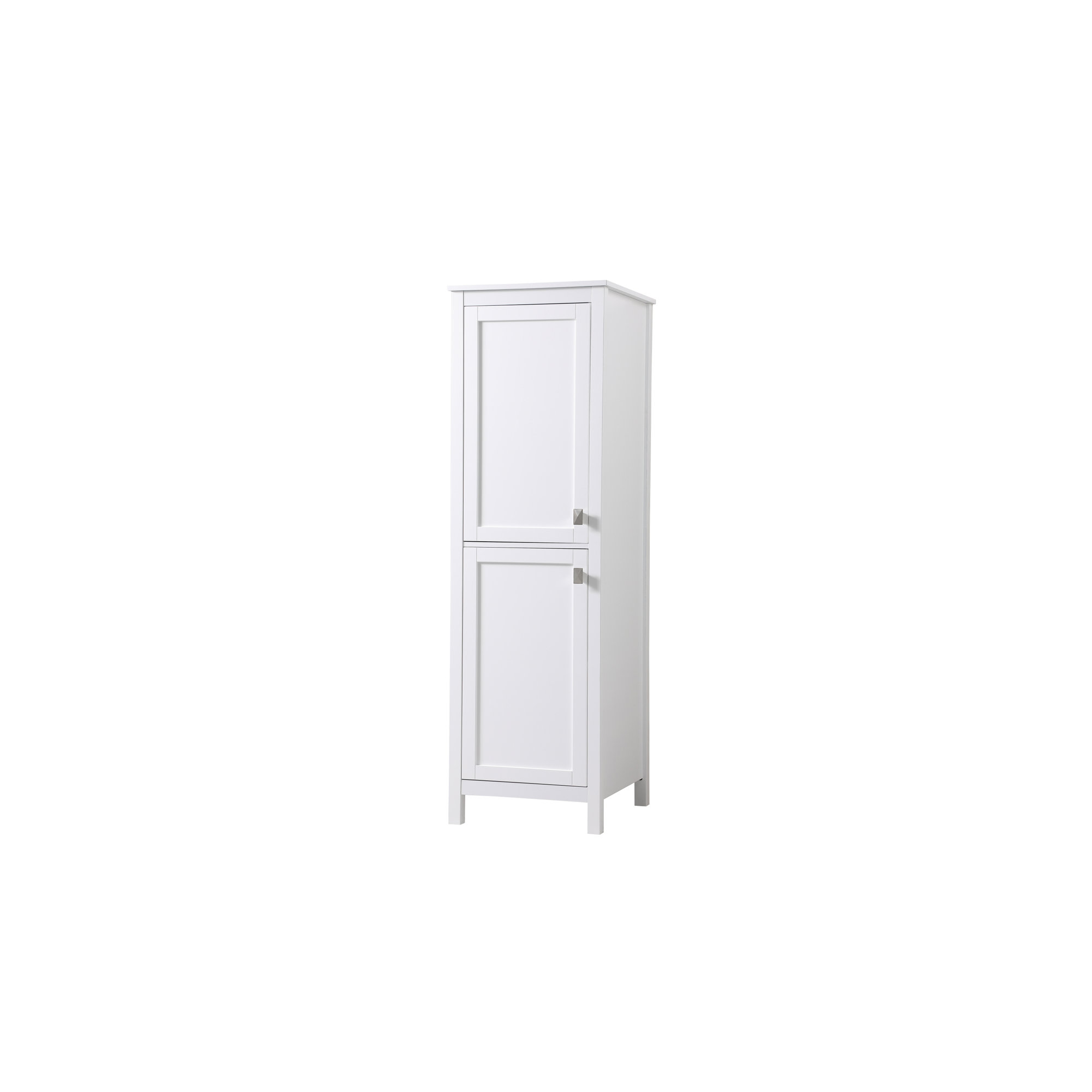 Destinymarie Linen Cabinet, 65"H x 20"W x 22"D, White/Brushed Nickel