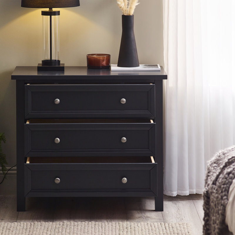 Jarin 84cm W 3 - Drawer Chest of Drawers, Anthracite