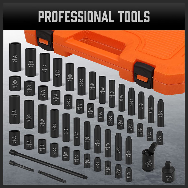 1/4" 56-Piece Drive Impact Socket Set