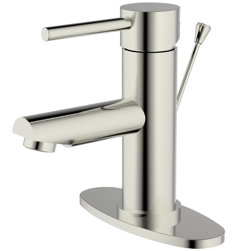 Single-handle Bathroom Faucet with Drain Assembly, Brushed Nickle