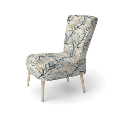 Minimalist Tree Landscape - Chaise d'appoint rembourrée en velours Cottage