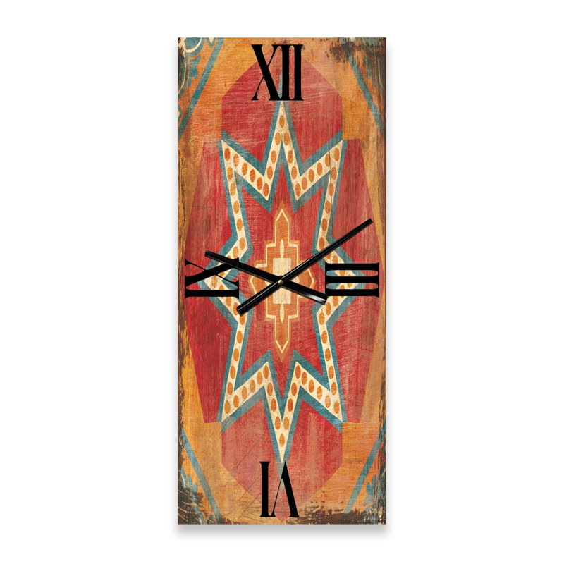 Carreaux marocains orange, collage I - horloge murale bohémienne, Grand
