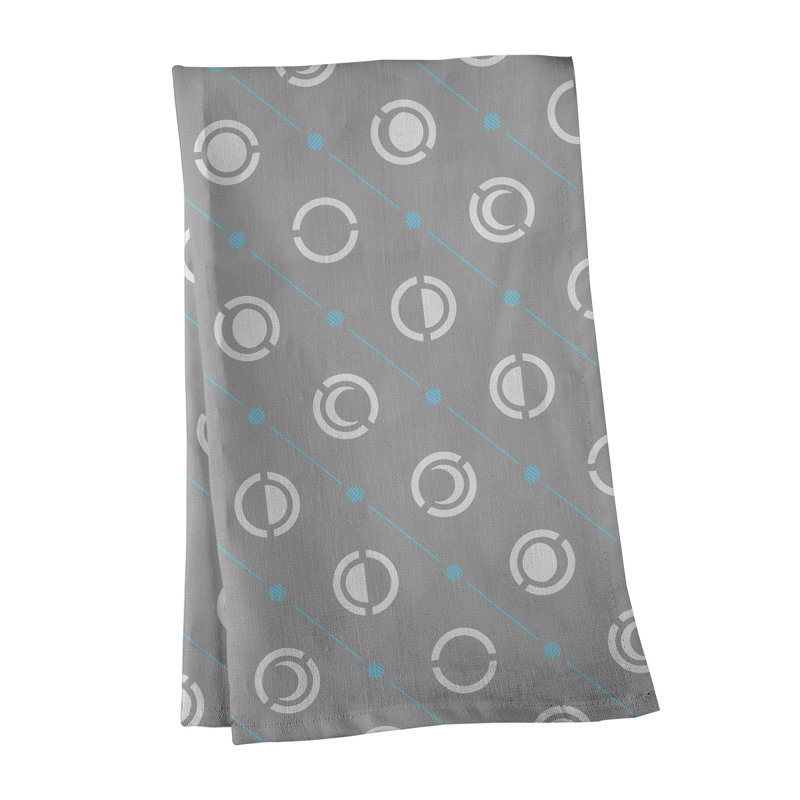 Torchon Moon phases, Bleu ciel clair, Croisé en coton