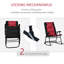 Ensemble de meubles de patio 2 pièces Outsunny avec 2 chaises berçantes pliantes rembourrées, style bistro pour véranda, camping, balcon, rouge