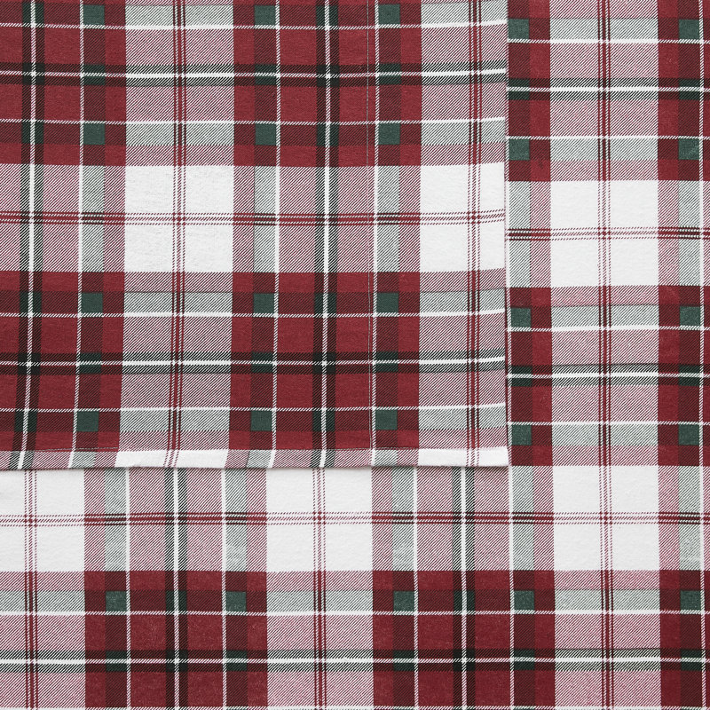 Truly Soft Holiday Plaid 100% Cotton Guest Room Sheet Set Case Pack, Twin Sheet Set with 1 Pillowcase