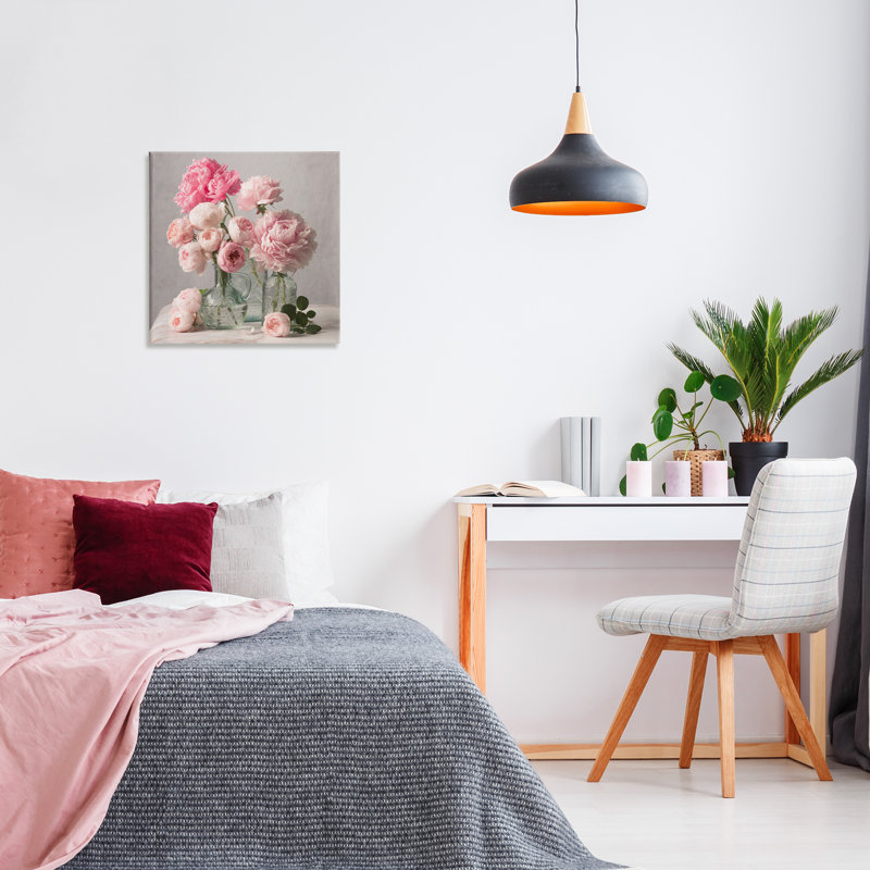 «Rose & Peony Duet» par Leah McLean, H 24 po x l 24 po