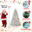 Arbre de Noël floqué avec lumières Ul colorées et pommes de pin naturelles - pointes en PVC enneigées, branches articulées, support en métal stable, installation facile-711708717