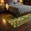 Tapis botanique moderne en laine touffeté à la main vert olive, vert lime et vert Ailey-219951407