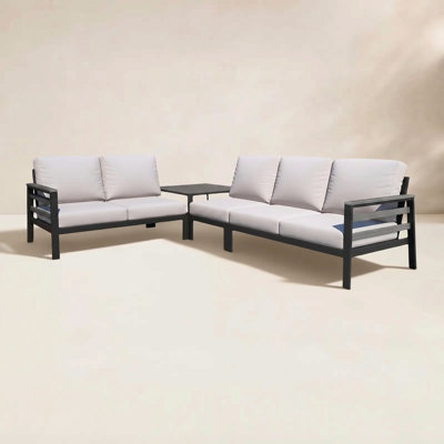Townsend Outdoor 5 Person Sectional Seating Group With Sunbrella Cushions
