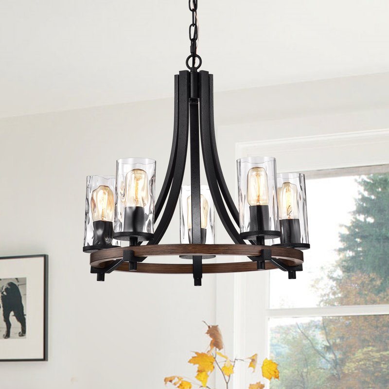 Davina 5 - Light Wagon Wheel Chandelier