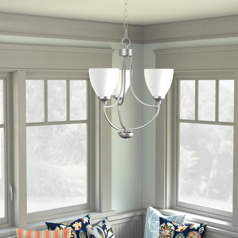Cariah 3 - Light Dimmable Empire Chandelier, Satin Nickel