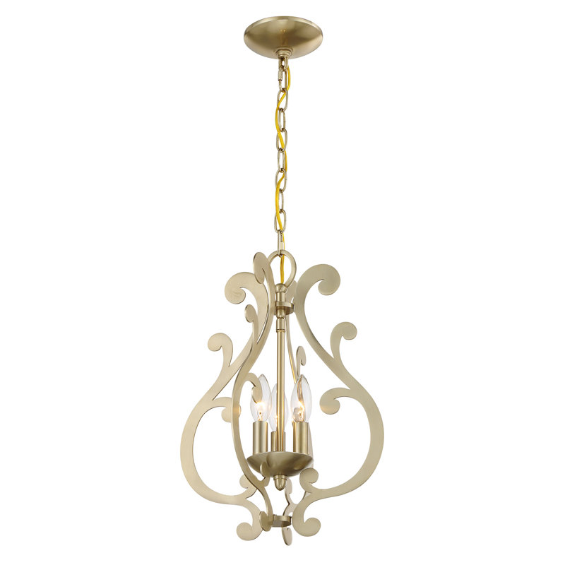 Luminaire suspendu en laiton noble 3 lumières Lombard