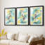 Bright Heron Fresco I - reproduction sur mesure encadrée de qualité supérieure - 3 pièces-444774327-444774313