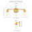 Inlight  Gold Bathroom Vanity Light, Clear Ribbed Glass Shade, Bulb Not Included-218982471