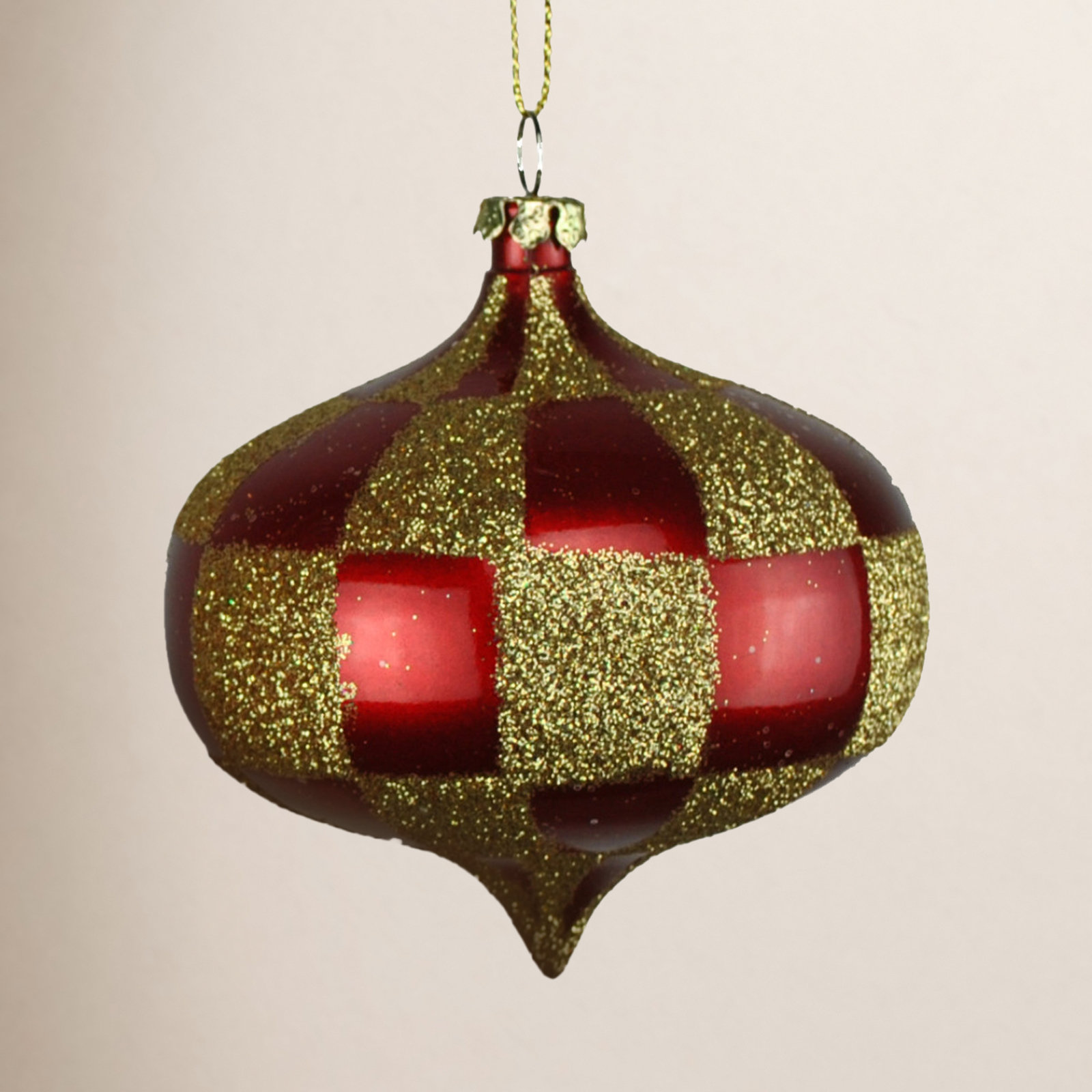 4" Tree Decor, Red/Gold