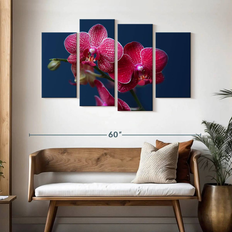 Fleur d'orchidée Harnek Magenta, H 32 po x l 52 po