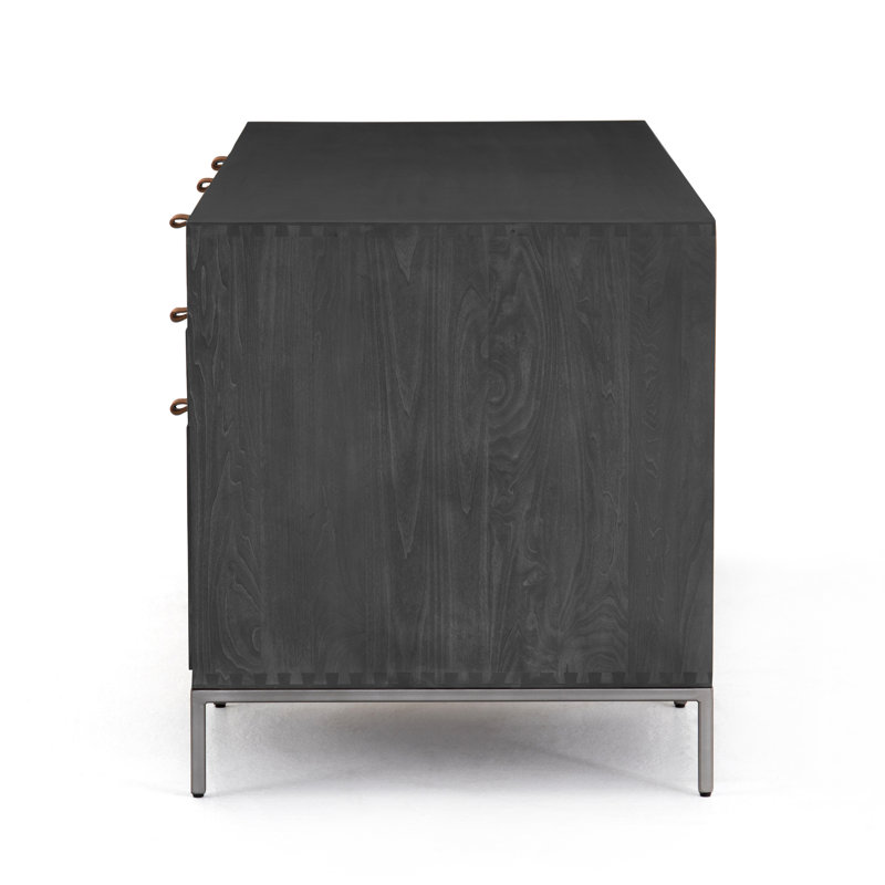 Trey Solid Wood Executive Desk, Black Wash Poplar