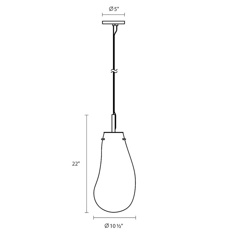 Liquid 1 - Light Satin Black Single Pendant, Clear, 22" H x 10.5" W x 10.5" D