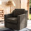Chaise d'appoint pivotante rembourrée avec dossier et coussins de siège Bronnen