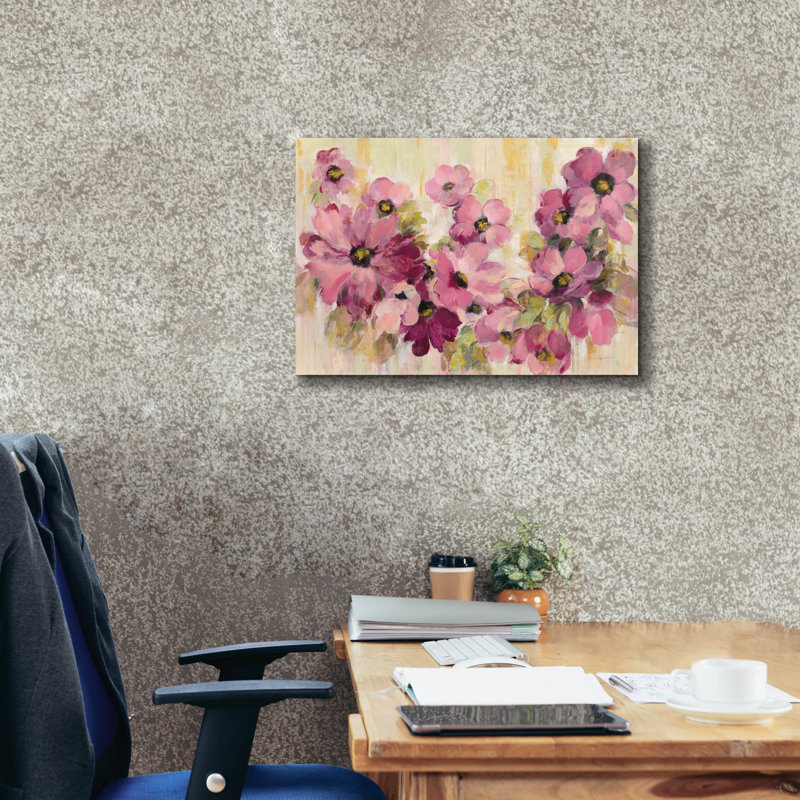 «Pink And Green Bloom» par Silvia Vassileva, art mural sur toile